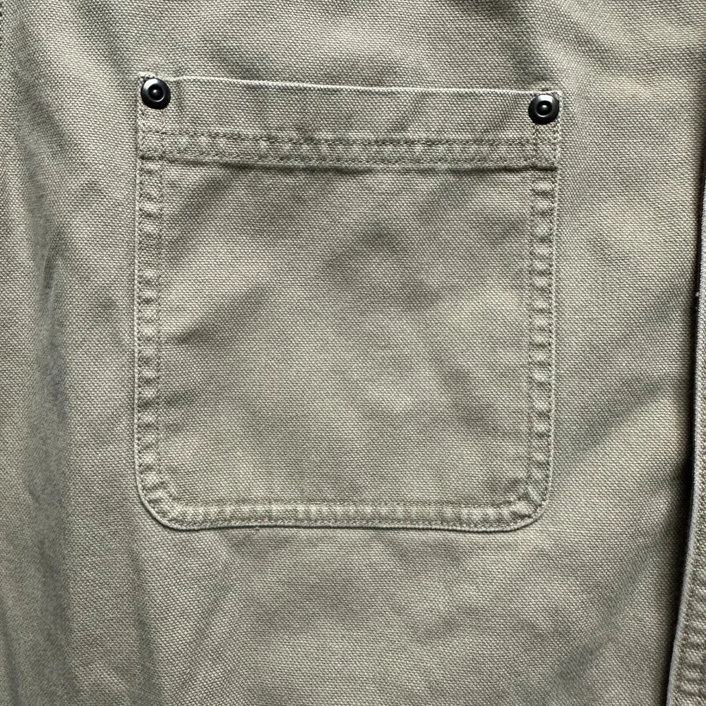 LL Bean Mens XL Tall Khaki Canvas Flannel Lined Shirt Jacket Plaid Heavy Cotton